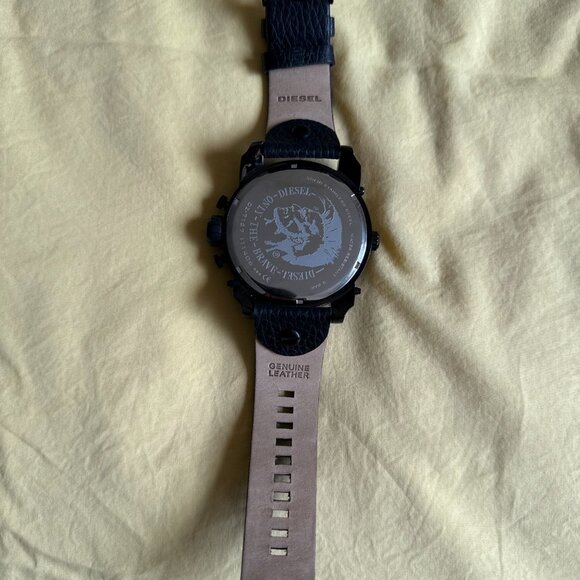 Diesel Men's Mr. Big Daddy Black Leather Chronograph Watch DZ7127 - Picture 6 of 11